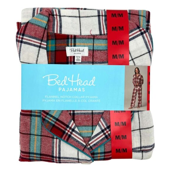 Bed Head Women's Red & White Plaid Pyjama Set: 2 Pieces / Various Sizes - Picture 1 of 3